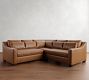 York Slope Arm Deep Seat Leather 3-Piece L-Shaped Sectional (100&quot;)