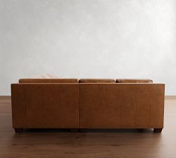 York Slope Arm Deep Seat Leather 3-Piece L-Shaped Sectional (100&quot;)