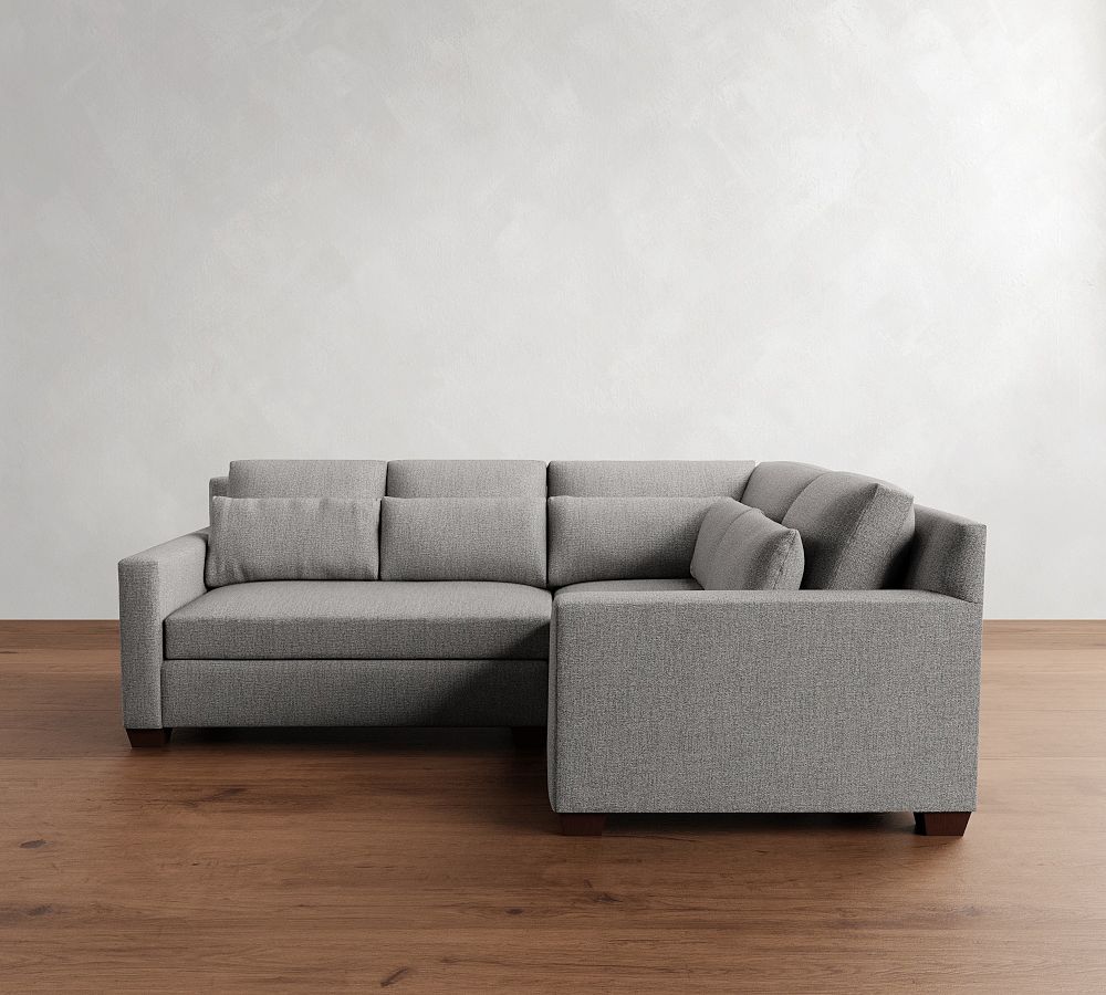 York Square Arm Deep Seat 3-Piece Sectional (98&quot;)