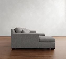 York Square Arm Deep Seat Double Chaise Sectional (107&quot;&ndash;127&quot;)