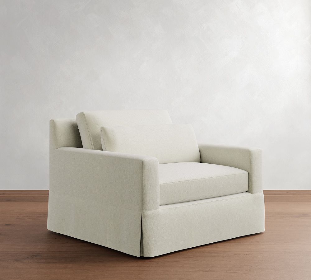 York Square Arm Deep Seat Slipcovered Chair and a Half