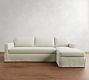 York Square Arm Slipcovered Chaise Sectional (84&quot;&ndash;114&quot;)