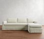 York Square Arm Slipcovered Chaise Sectional (84&quot;&ndash;114&quot;)