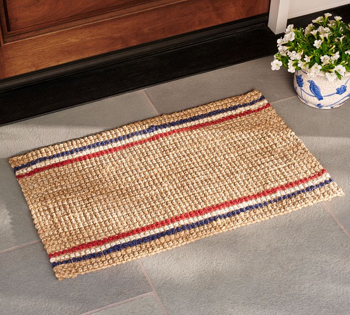 Patriotic Jute Striped Doormat
