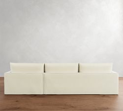 Westwood Slim Arm Flange Edge Slipcovered Chaise Sectional