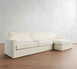 Westwood Slim Arm Flange Edge Slipcovered Chaise Sectional