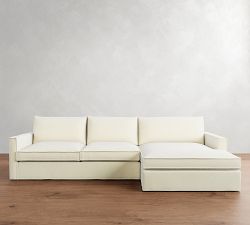 Westwood Slim Arm Flange Edge Slipcovered Chaise Sectional