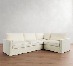Westwood Slim Arm Flange Edge Slipcovered 3-Piece Sectional