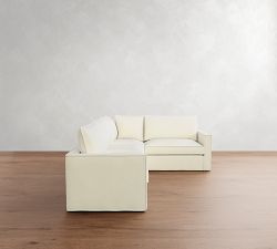 Westwood Slim Arm Flange Edge Slipcovered 3-Piece Sectional