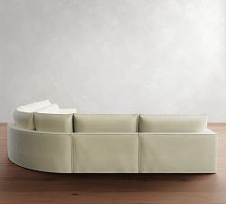Westwood Fin Arm Deep Seat Flange Edge Slipcovered 5-Piece Curved Wedge Sectional (136&quot;)
