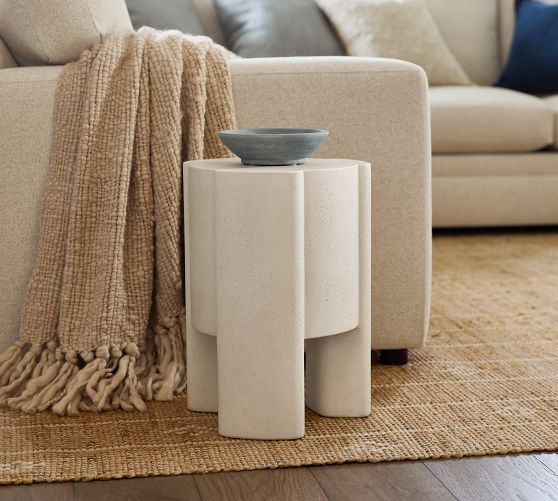 Rockwell Round Concrete Accent Table (14")