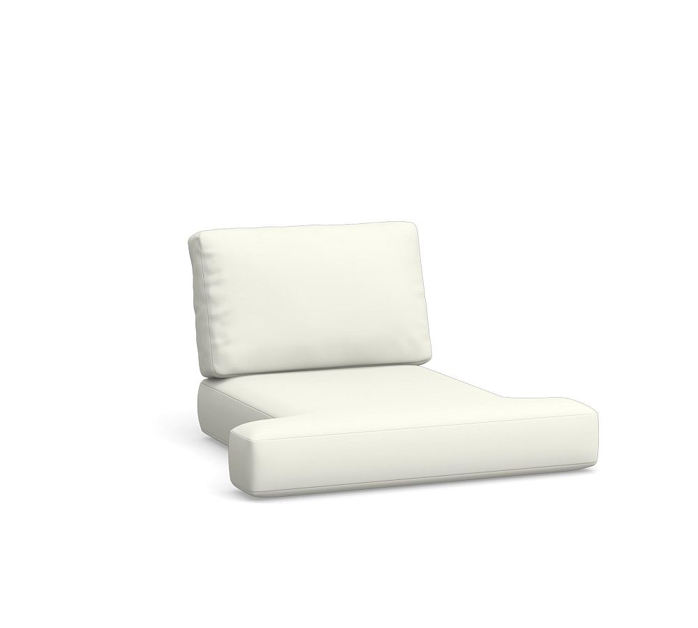 Huntington Cushion Cover Slope Arm Swivel Outdoor Lounge Chair, High Performance Canvas; White
