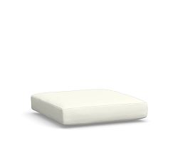 Huntington Outdoor Sectional Cushion Cover Ottoman, High Performance Canvas; White
