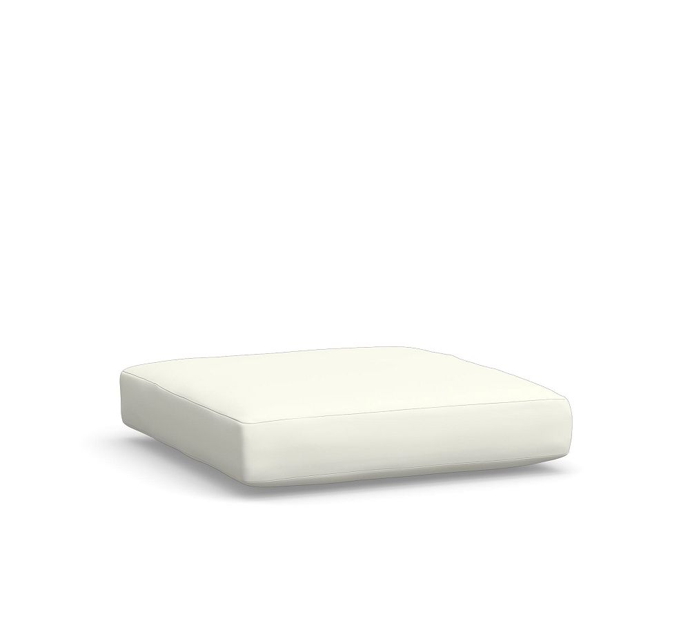 Huntington Outdoor Sectional Cushion Cover Ottoman, High Performance Canvas; White