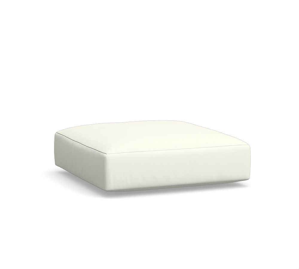 Malibu Outdoor Cushion Platform Ottoman, High Performance Canvas; White