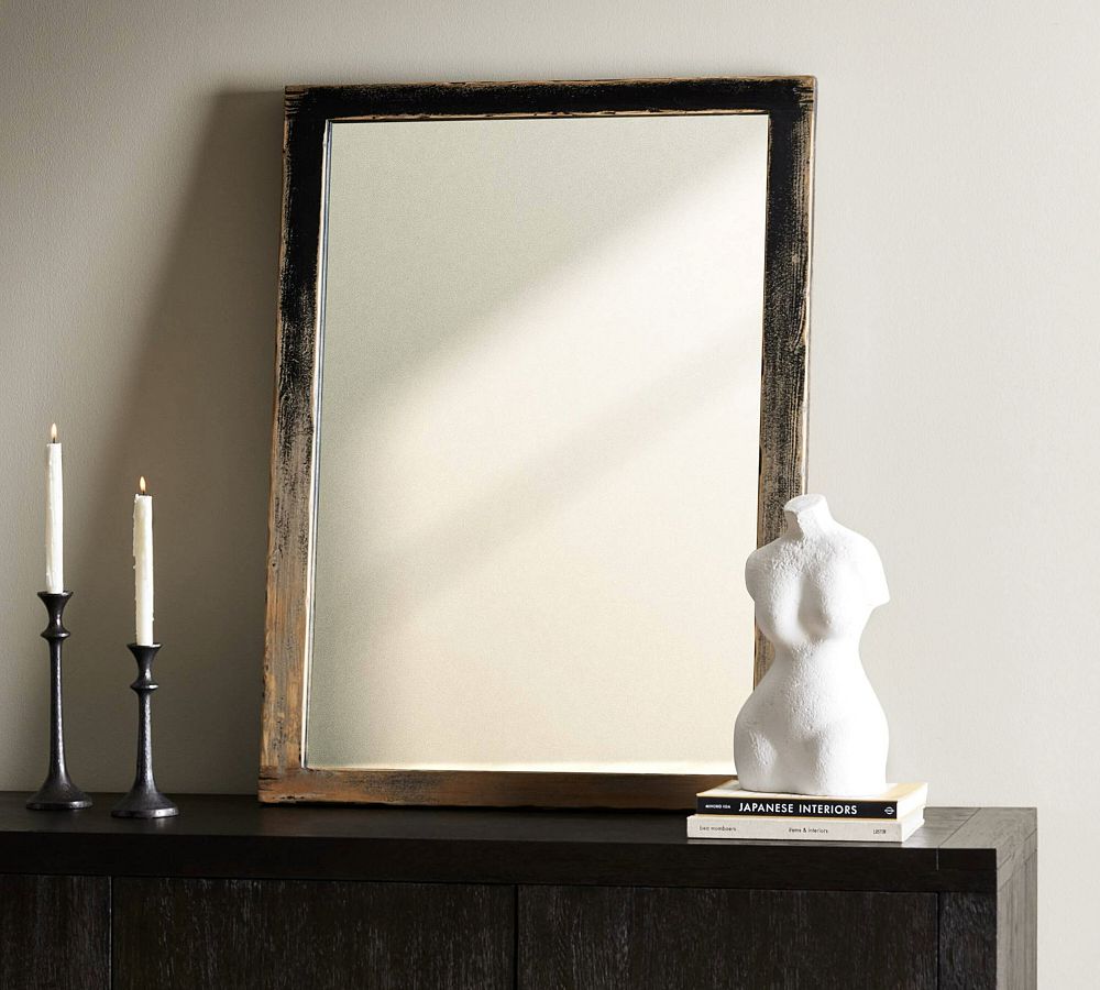 Holland Distressed Wood Rectangular Wall Mirror