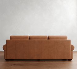 Big Sur Roll Arm Leather Sofa (78&quot;-107&quot;)