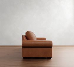 Big Sur Roll Arm Leather Sofa (78&quot;-107&quot;)