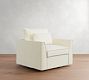Westwood Fin Arm Deep Seat Flange Edge Slipcovered Swivel Chair