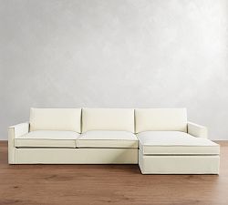 Westwood Slim Arm Flange Edge Slipcovered Chaise Sectional