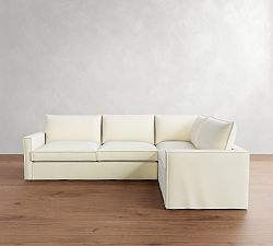 Westwood Slim Arm Flange Edge Slipcovered 3-Piece Sectional