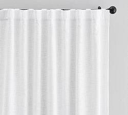 Open Box: Custom Seaton Textured Cotton Blackout Curtain, 50"W x 118"L - White