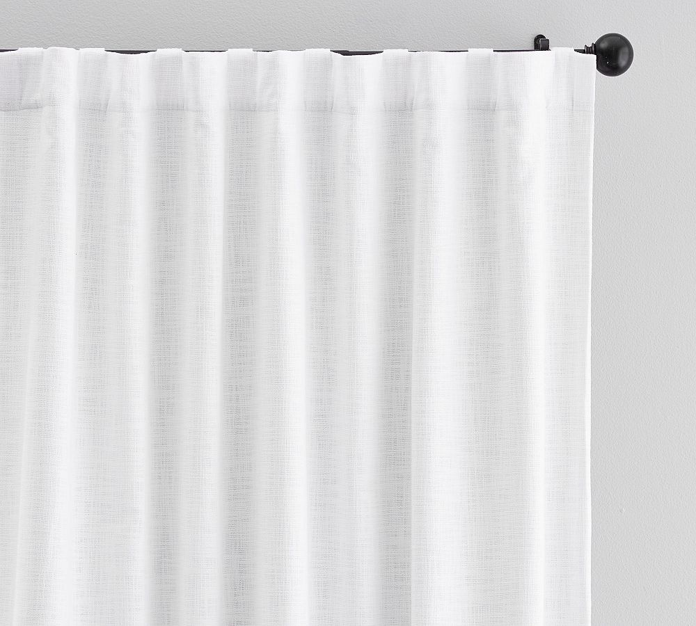 Open Box: Custom Seaton Textured Cotton Blackout Curtain, 50"W x 118"L - White