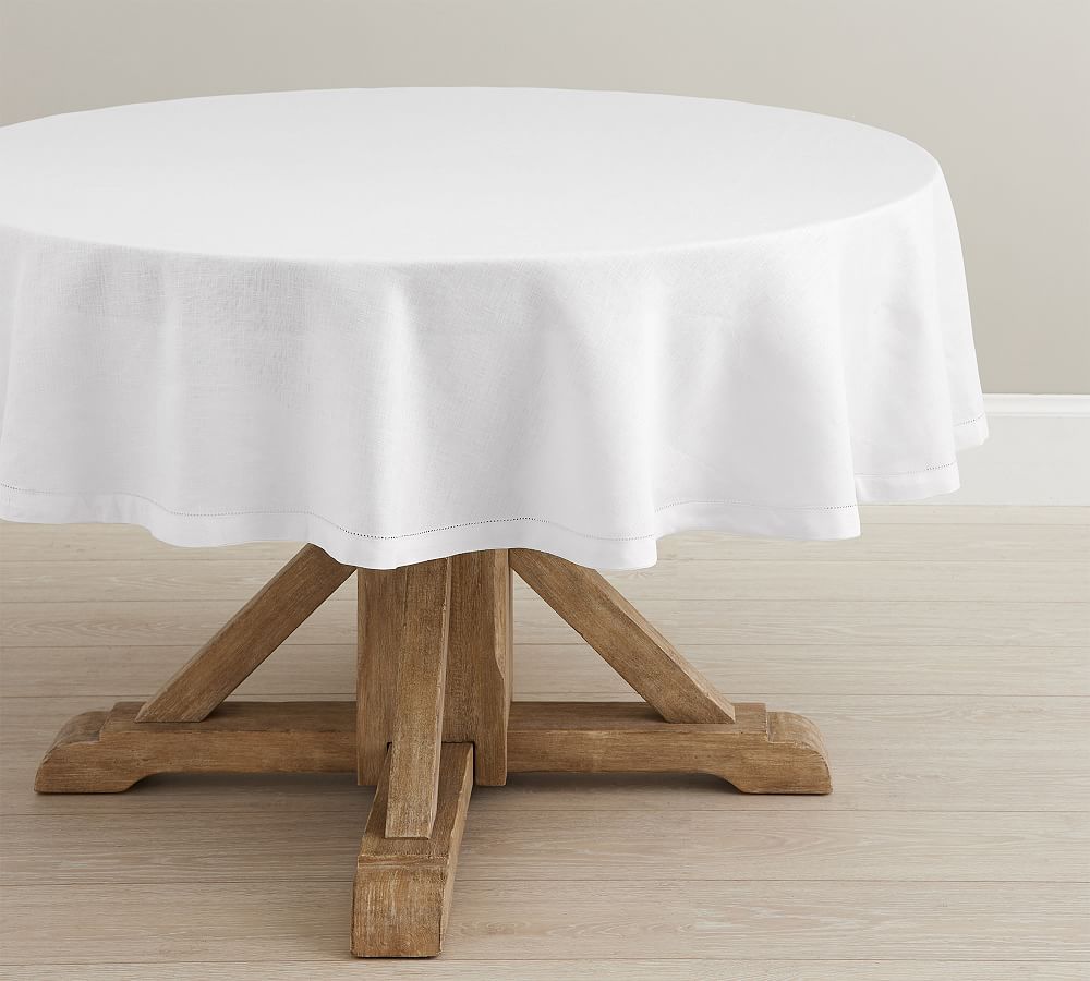 Belgian Linen Round Tablecloth, 70"