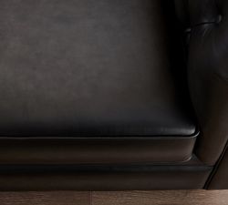 Chesterfield Roll Arm Leather Sofa (65&quot;&ndash;96&quot;)