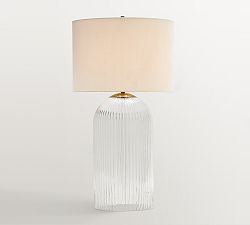 Cooper Ribbed Glass Table Lamp (19&quot;-30&quot;)