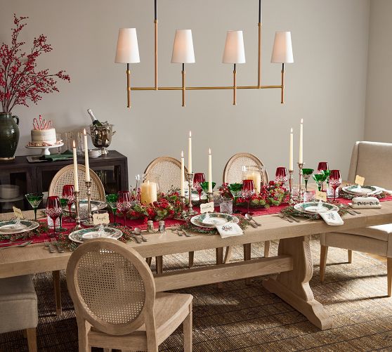 Harrison Leather Wrapped Linear Chandelier (46")