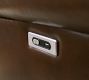 James Roll Arm Leather Power Swivel Glider Recliner