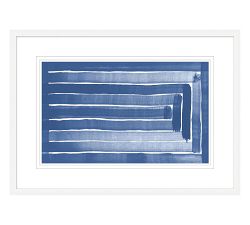 Linear Blue Paper Prints