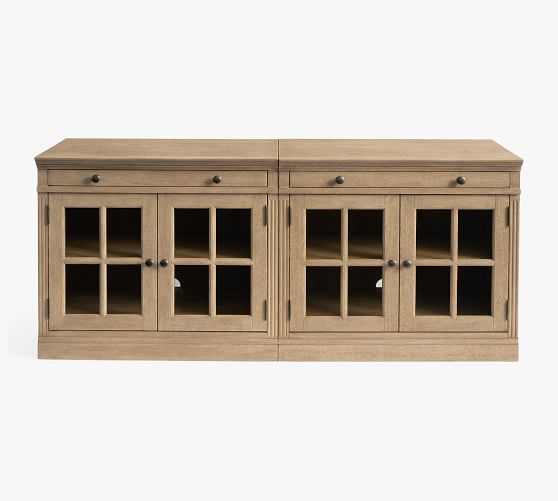 Livingston Media Console with Glass Cabinets (70'')