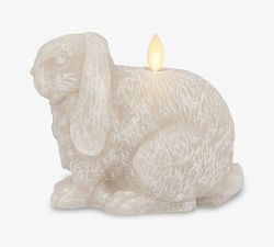 Premium Flickering Flameless Easter Bunny Candle, White