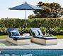 Indio Eucalyptus Modern Platform Outdoor Single Chaise Lounge