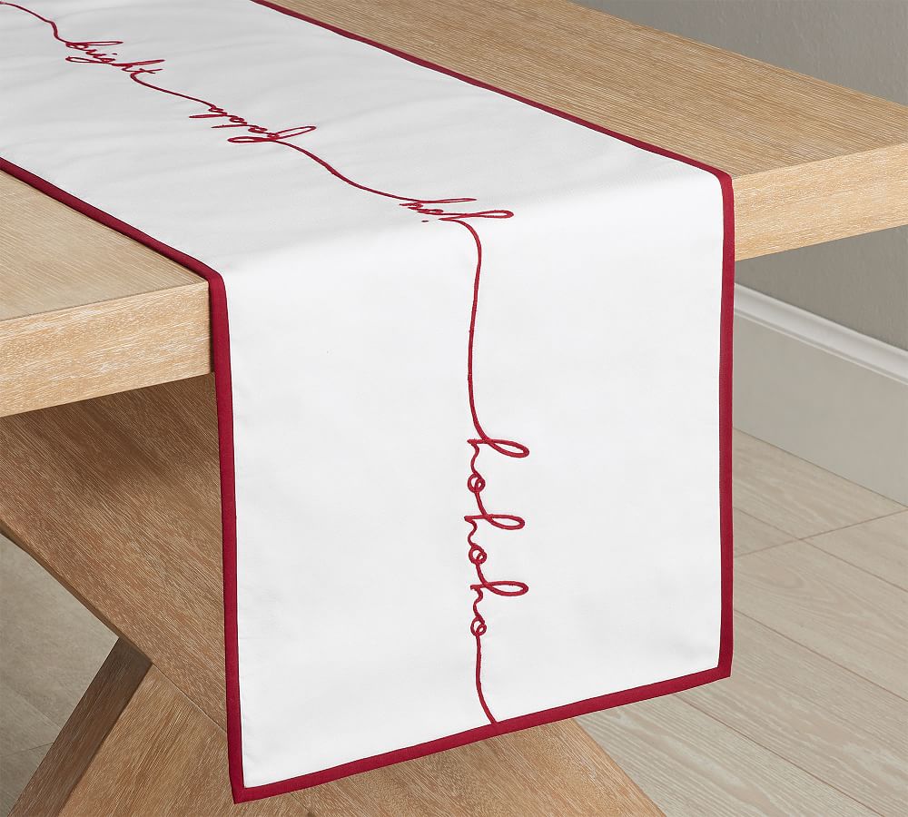 Holiday Sentiment Cotton Table Runner