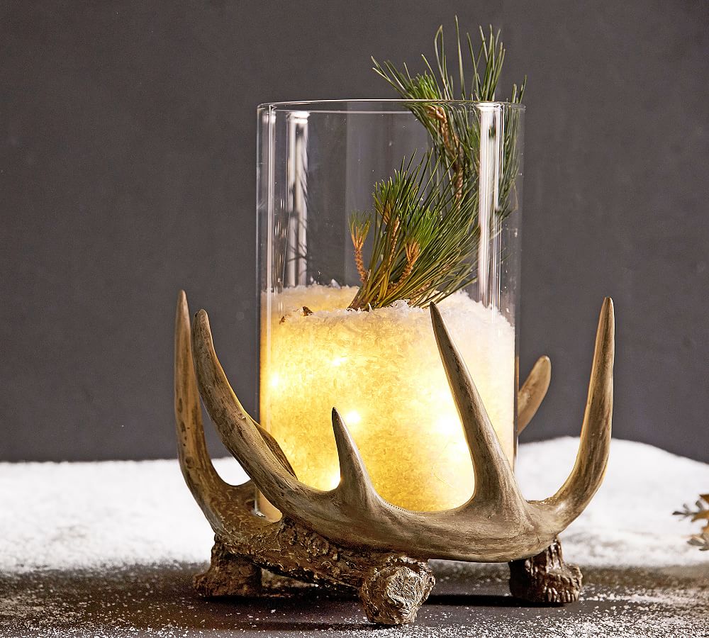 Antler Hurricane Candleholder