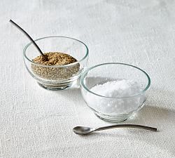Hammered Handcrafted Glass Salt &amp; Pepper Pinch Bowls