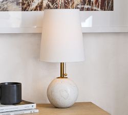 Sterling Travertine Ball Lamp (17&quot;)