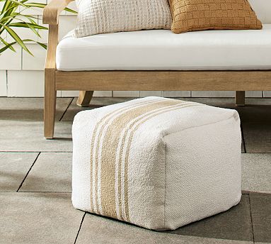 Modern Farmhouse Outdoor Pouf