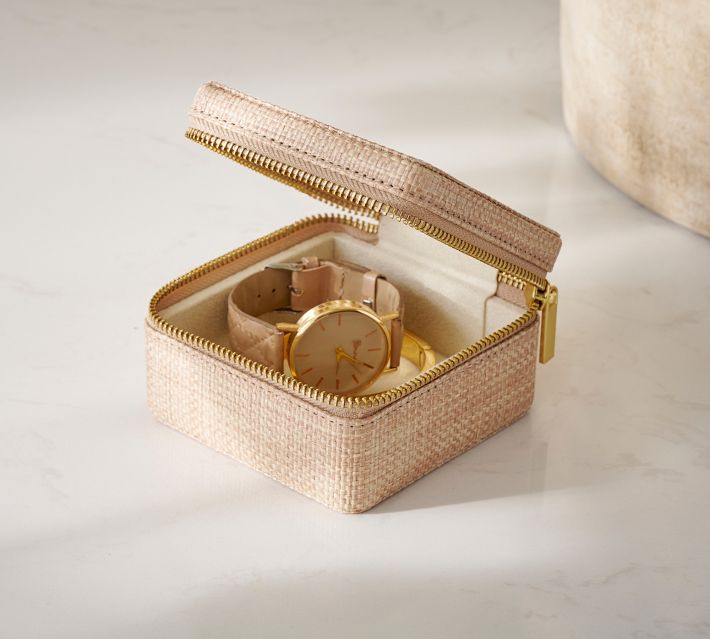 ギフトにも☆Pottery Barn☆上品レザージュエリートラベルケース Quinn Jewelry Travel Case | Pottery Barn