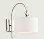 Linen Drum Shade Arc Sconce (18'')
