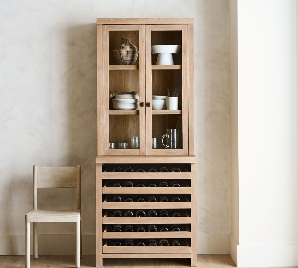 Modern Farmhouse Hutch with Wine Storage (34&quot;)