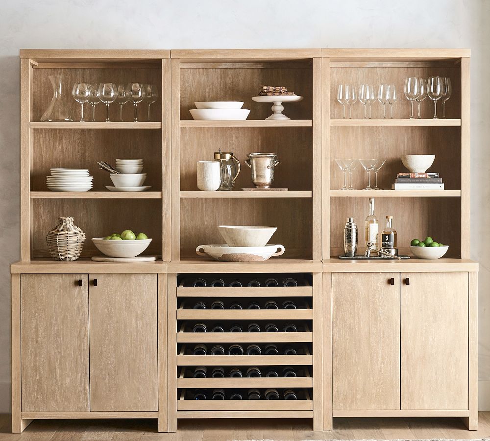 Modern Farmhouse Shelf with  Wine Storage (102&quot;)