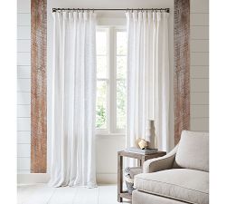 Open Box: Custom Seaton Textured Cotton Curtain - White