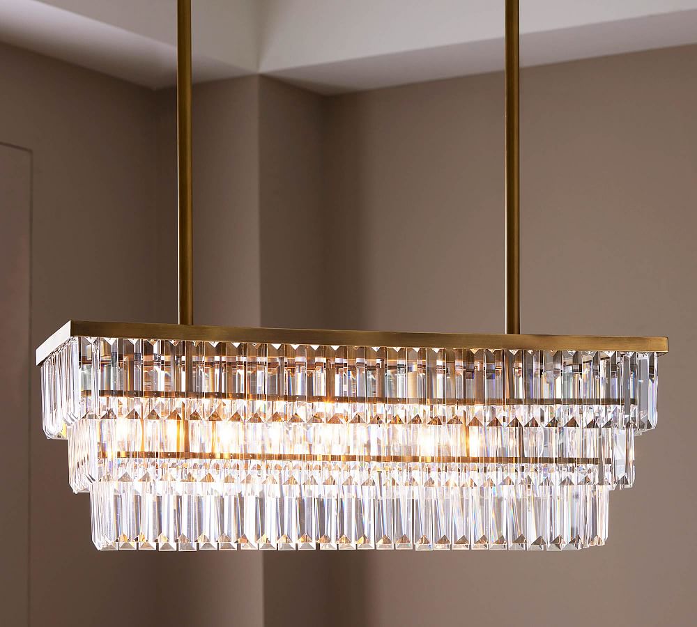 Gemma Crystal Rectangle Chandelier (30&quot;)