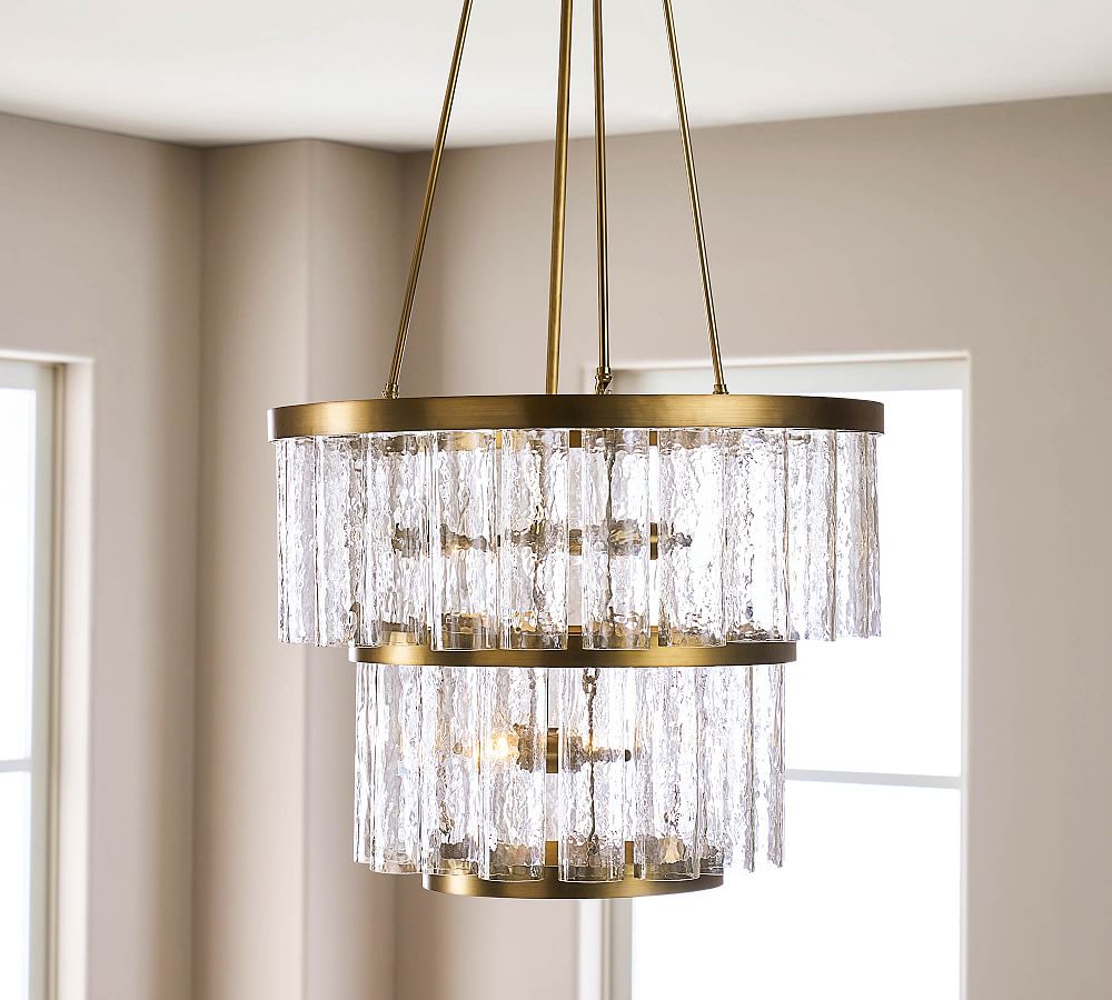 Kent Recycled Glass Tiered Chandelier (25&quot;)