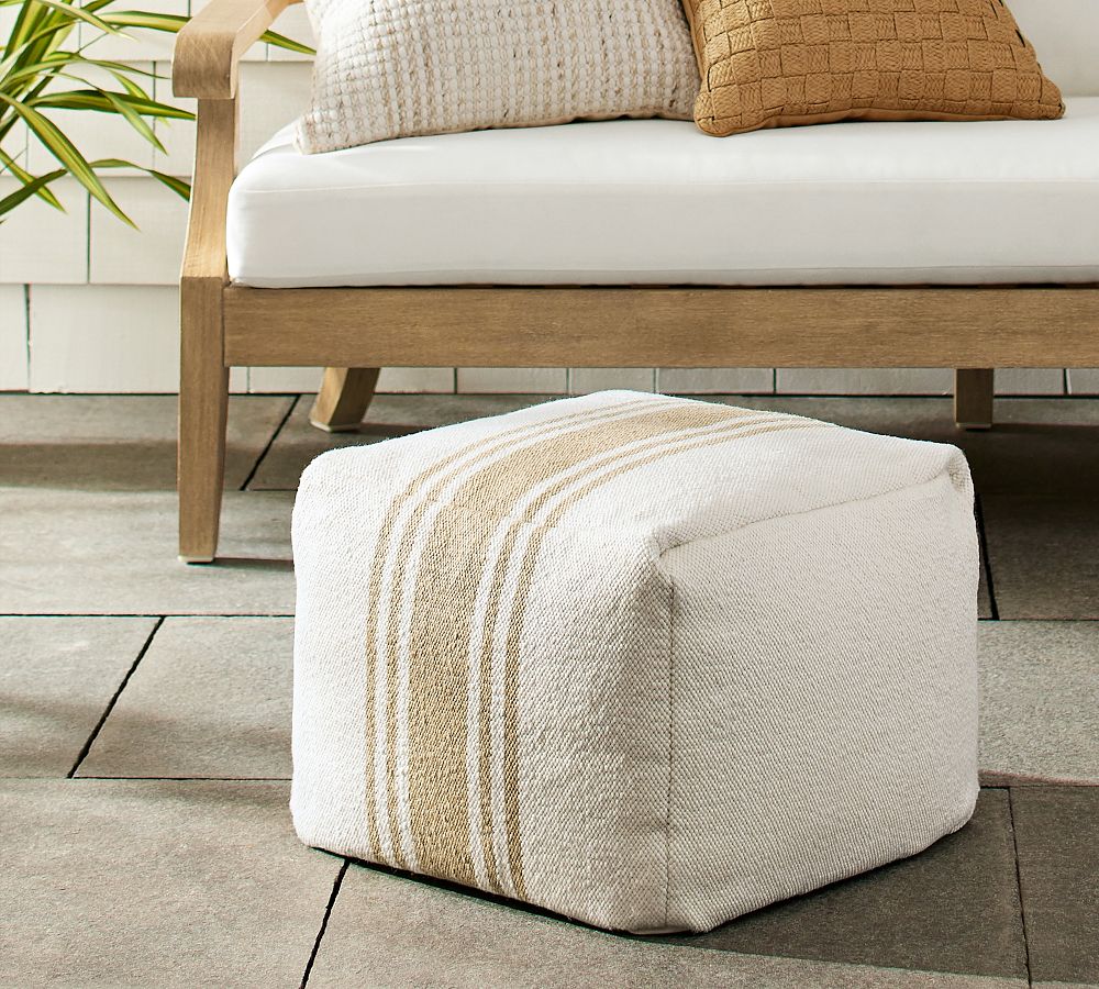 Modern Farmhouse Outdoor Pouf