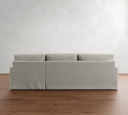 PB Comfort Modern Square Arm Slipcovered Chaise Sleeper Sectional (108&quot;)